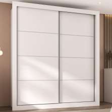 Guarda-Roupas Casal 2 Portas de Correr 4 Gavetas Alasca Multimóveis MP4311 Branco