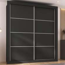 Guarda-Roupas Casal 2 Portas de Correr 4 Gavetas Chicago Multimóveis MP4315 Preto