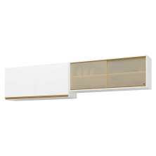 Kit 2 Armários de Cozinha Aéreos 4 Portas Veneza Multimóveis MP2150 Branco/Dourado
