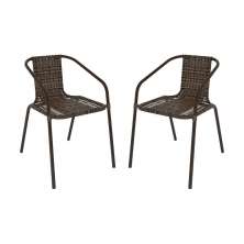 Kit 2 Cadeiras de Jardim Junco Sintético Multimóveis CR8006 Café Mesclado