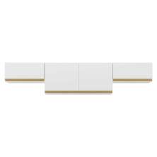 Kit 3 Armários de Cozinha Aéreos 4 Portas Veneza Multimóveis MP2151 Branco/Dourado