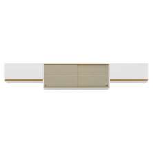 Kit 3 Armários de Cozinha Aéreos 4 Portas Veneza Multimóveis MP2152 Branco/Dourado