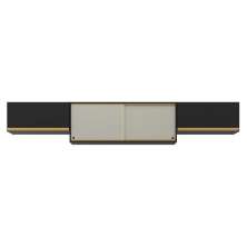 Kit 3 Armários de Cozinha Aéreos 4 Portas Veneza Multimóveis MP2152 Preto/Dourado