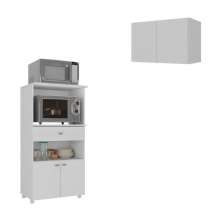 Kit Armário de Cozinha 2 Portas com Balcão Multiuso Multimóveis MP2238 Branco