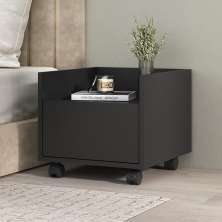 Mesa de Cabeceira 40 cm com Rodízios Multimóveis MP4042 Preta