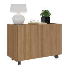 Mesa de Cabeceira com Rodízios 2 Portas Multimóveis MP4131 Rustic
