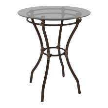 Mesa de Jardim/Área de Lazer 60cm Vidro e Aço com Junco Sintético Multimóveis CR8005 Café Mesclado