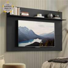 Painel com Suporte TV 65" e Prateleira Amsterdã Plus Multimóveis Preto