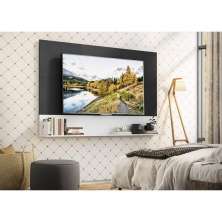 Painel com Suporte TV 65" e Prateleira Amsterdã Up Multimóveis Preto/Branco