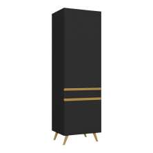 Paneleiro 2 Portas 62cm Veneza Multimóveis V3739 Preto/Dourado
