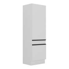 Paneleiro 2 Portas 62cm com Rodapé Veneza Multimóveis V2119 Branco/Preto