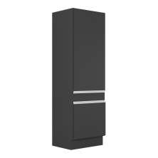 Paneleiro 2 Portas 62cm com Rodapé Veneza Multimóveis V2119 Preto/Branco