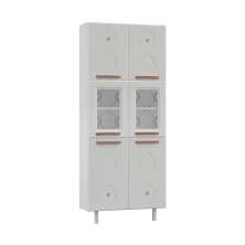 Paneleiro Duplo de Aço 80cm Regina Multimóveis Glass CR6132 Branco
