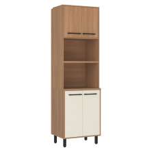 Paneleiro Torre Quente 65cm para Forno e Micro-ondas 4 Portas Havana Multimóveis CR20311 Rovere/Champanhe
