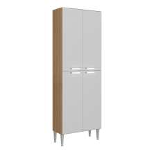 Paneleiro com 4 Portas Paris Multimóveis MP2185 Rustic/Branco