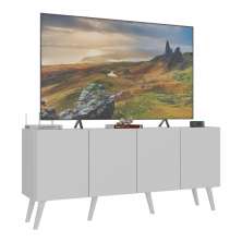 Rack Retrô para TV até 50 Polegadas com 4 Portas Multimóveis MP1071 Branco