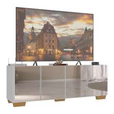 Rack TV até 50 Polegadas com Espelhos 4 Portas Multimóveis MP1083 Branco/Natural