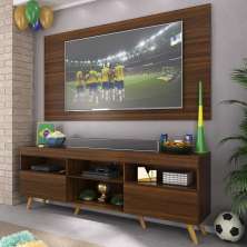 Rack c/ Painel TV 65" Retrô Holanda Multimóveis BR3133 Duna/Natural