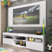Rack com Painel TV 65" Holanda Multimóveis BR3059  Branco