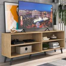 Rack para TV 75" Retrô Jazz Multimóveis MP1017 Rustic/Pto