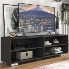 Rack para TV 75" com Pés Jazz Multimóveis MP1018 Preto/Bco