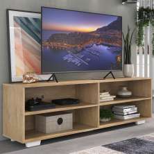 Rack para TV 75" com Pés Jazz Multimóveis MP1018 Rustic/Bco
