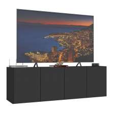 Rack para TV até 50 Polegadas com 4 Portas Suspenso Multimóveis MP1070 Preto