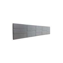Cabeceira Estofada Casal 13 Blocos Não é Segredo Suede Liso Cinza 140x60