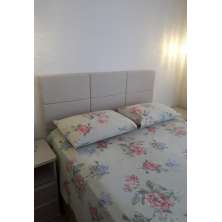 Cabeceira Estofada Casal 6 Blocos Não é Segredo Suede Liso Bege 140x60
