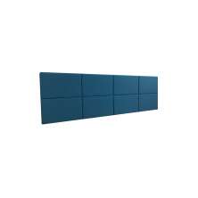Cabeceira Estofada Casal 8 Blocos Não é Segredo Suede Animale Azul 140x60
