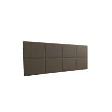 Cabeceira Estofada Casal 8 Blocos Não é Segredo Suede Liso Marrom Escuro 140x60