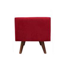 Puff Pé Palito Quadrado Não é Segredo Suede Animale Vermelho 40x45