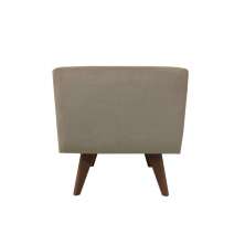 Puff Pé Palito Quadrado Não é Segredo Suede Liso Marrom Claro 40x45