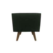 Puff Pé Palito Quadrado Não é Segredo Veludo Preto 40x45