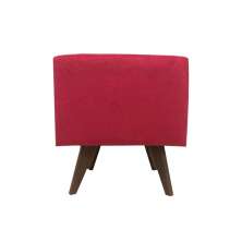 Puff Pé Palito Quadrado Não é Segredo Veludo Vermelho 40x45