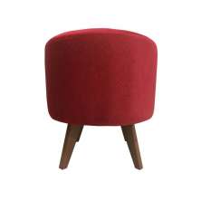 Puff Pé Palito Redondo Não é Segredo Suede Animale Vermelho 40x45