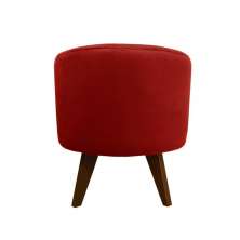 Puff Pé Palito Redondo Não é Segredo Veludo Vermelho 40x45