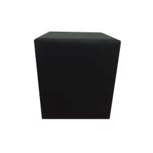 Puff Quadrado Não é Segredo Suede Amassado Preto Pé Fixo 40x45 NSPQ02TSM-F