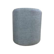 Puff Redondo Não é Segredo Linho Cinza Pé Fixo 40x45 NSPRF02L-F