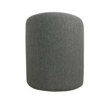 Puff Redondo Não é Segredo Linho Cinza Vazado Pé Fixo 40x45 NSPR03L-F