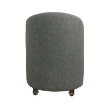 Puff Redondo Não é Segredo Linho Cinza Vazado Rodinha 40x45 NSPR03L-R