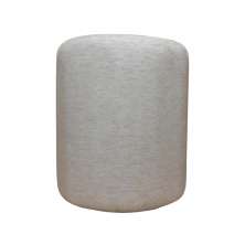 Puff Redondo Não é Segredo Linho Cru Mesclado Pé Fixo 40x45 NSPR11L-F