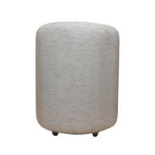 Puff Redondo Não é Segredo Linho Cru Mesclado Rodinha 40x45 NSPR11L-R
