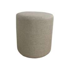 Puff Redondo Não é Segredo Linho Palha Pé Fixo 40x45 NSPR08L-F