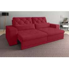 Sofá 5 Lugares Net Royale Assento Retrátil e Reclinável 2,50m (L)  Vermelho – NETSOFAS