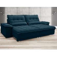 Sofá Bergamo 2,90m Assento Retrátil e Reclinável Velosuede Royal - NETSOFAS