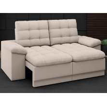 Sofá Confort  1,80m Assento Retrátil e Reclinável Velosuede Areia - NETSOFAS
