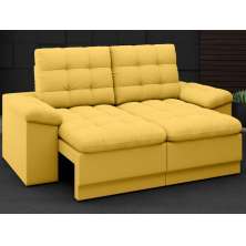 Sofá Confort  1,80m Assento Retrátil e Reclinável Velosuede Canário - NETSOFAS