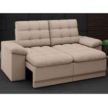 Sofá Confort  1,80m Assento Retrátil e Reclinável Velosuede Capuccino - NETSOFAS
