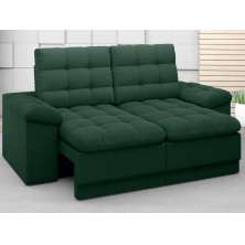 Sofá Confort  1,80m Assento Retrátil e Reclinável Velosuede Verde - NETSOFAS